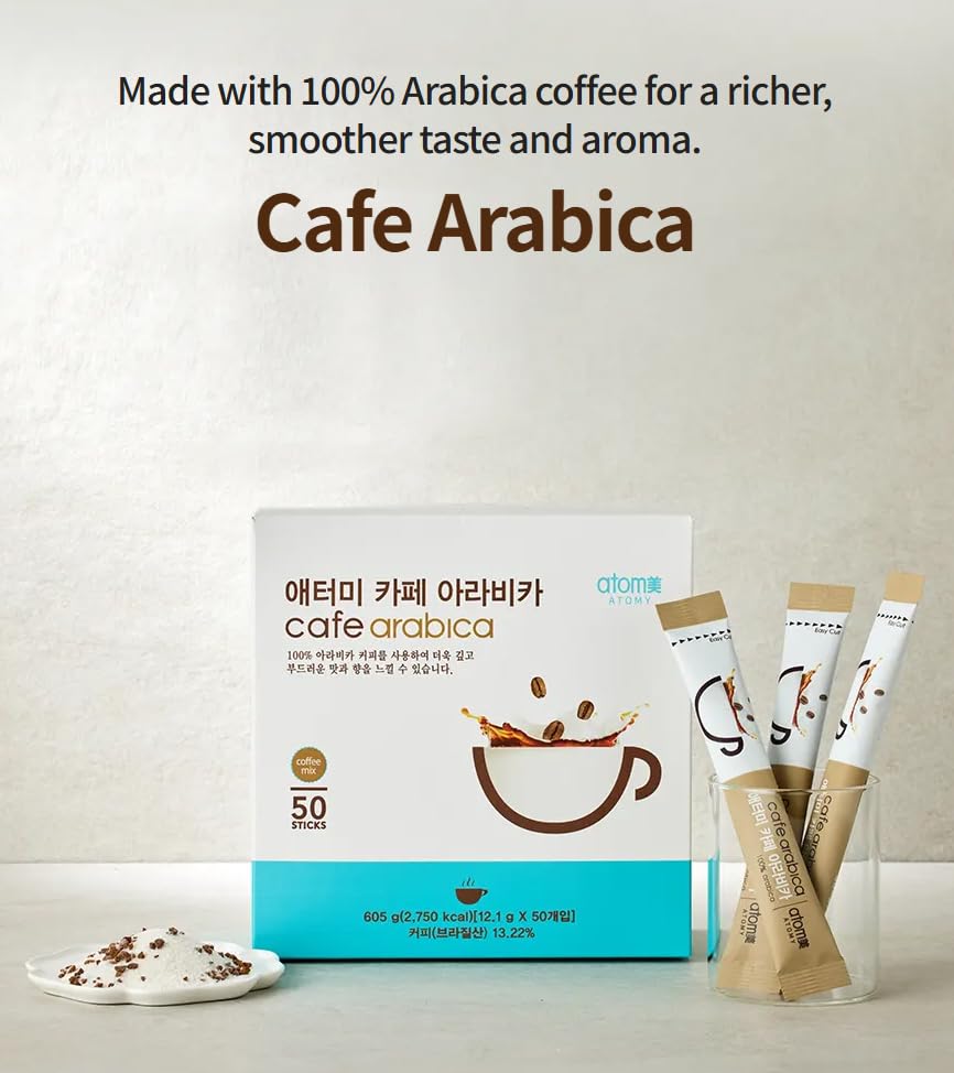 Generic Cafe Arabica open box with 50 sticks visible, emphasizing convenience and freshness
