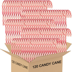 Generic brand candy cane front packaging showing individually wrapped peppermint canes for gifting