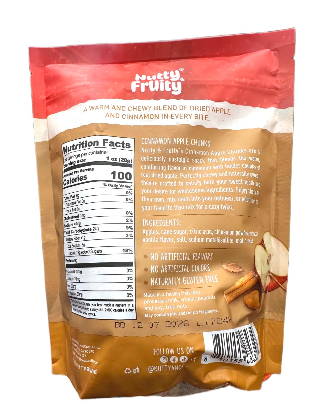 Close-up of Generic apple chunks and cinnamon coating highlighting texture and flavor