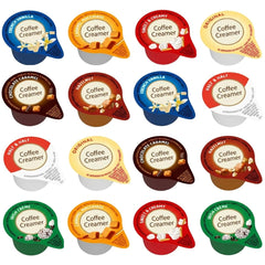 Generic front packaging of creamer cups showing 60-count convenience and quick serving