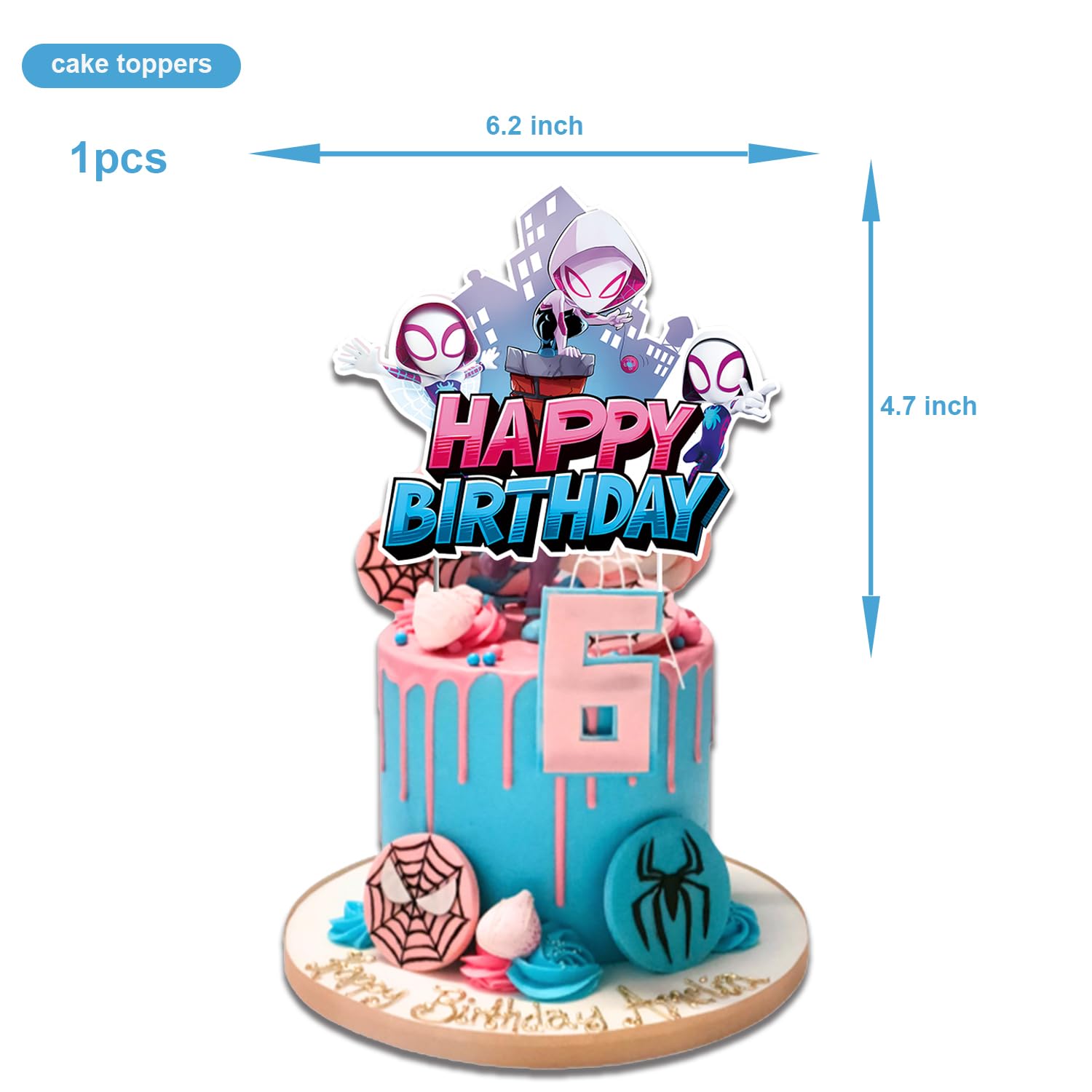 Generic brand cupcake toppers placed on cupcakes showing easy styling