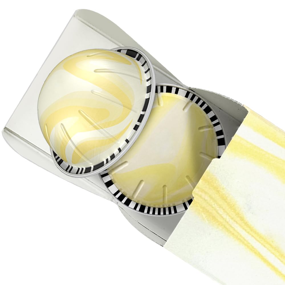 Generic brand front packaging of 10 double espresso pods showing Yuzu Vanilla label and easy convenience