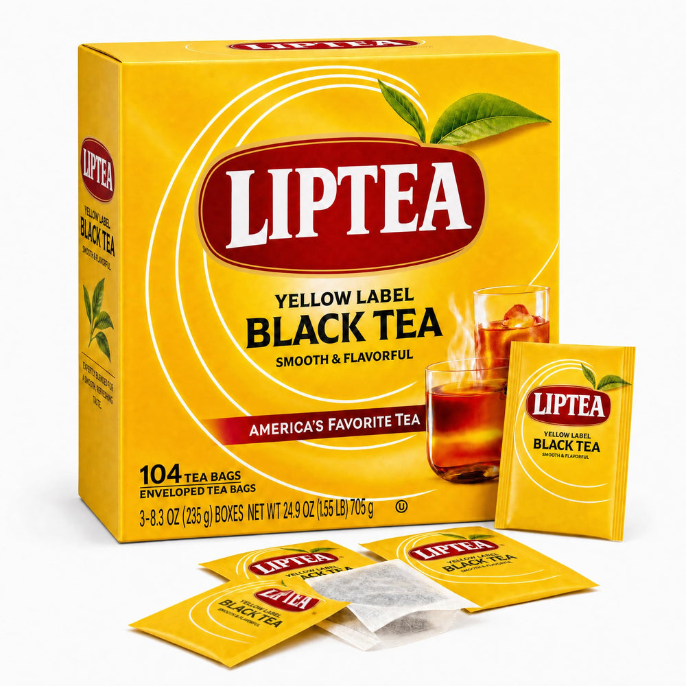 Generic front packaging showing mixed black and green tea convenience
