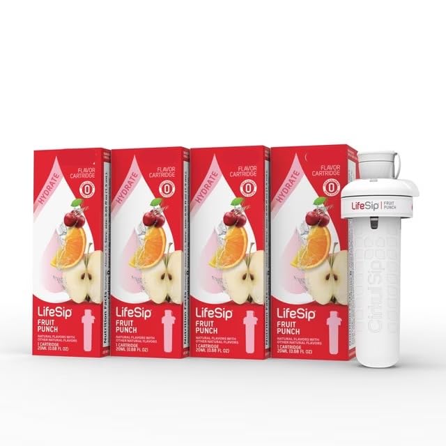Generic fruit punch cartridges packaging showing four-pack and easy-install benefit