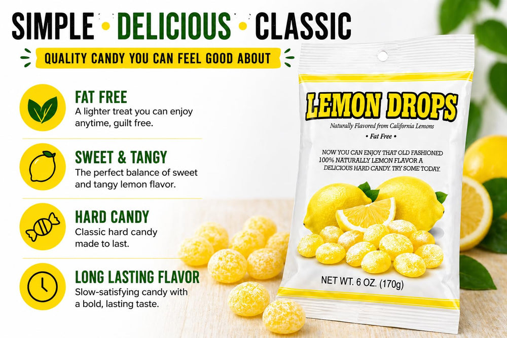 Generic brand candy dish filled with lemon drops, great for parties