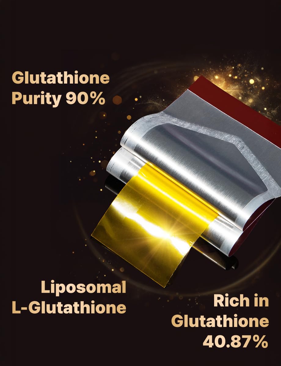 Generic liposomal glutathione single strip close-up showing film edge and clean dosing for easy use
