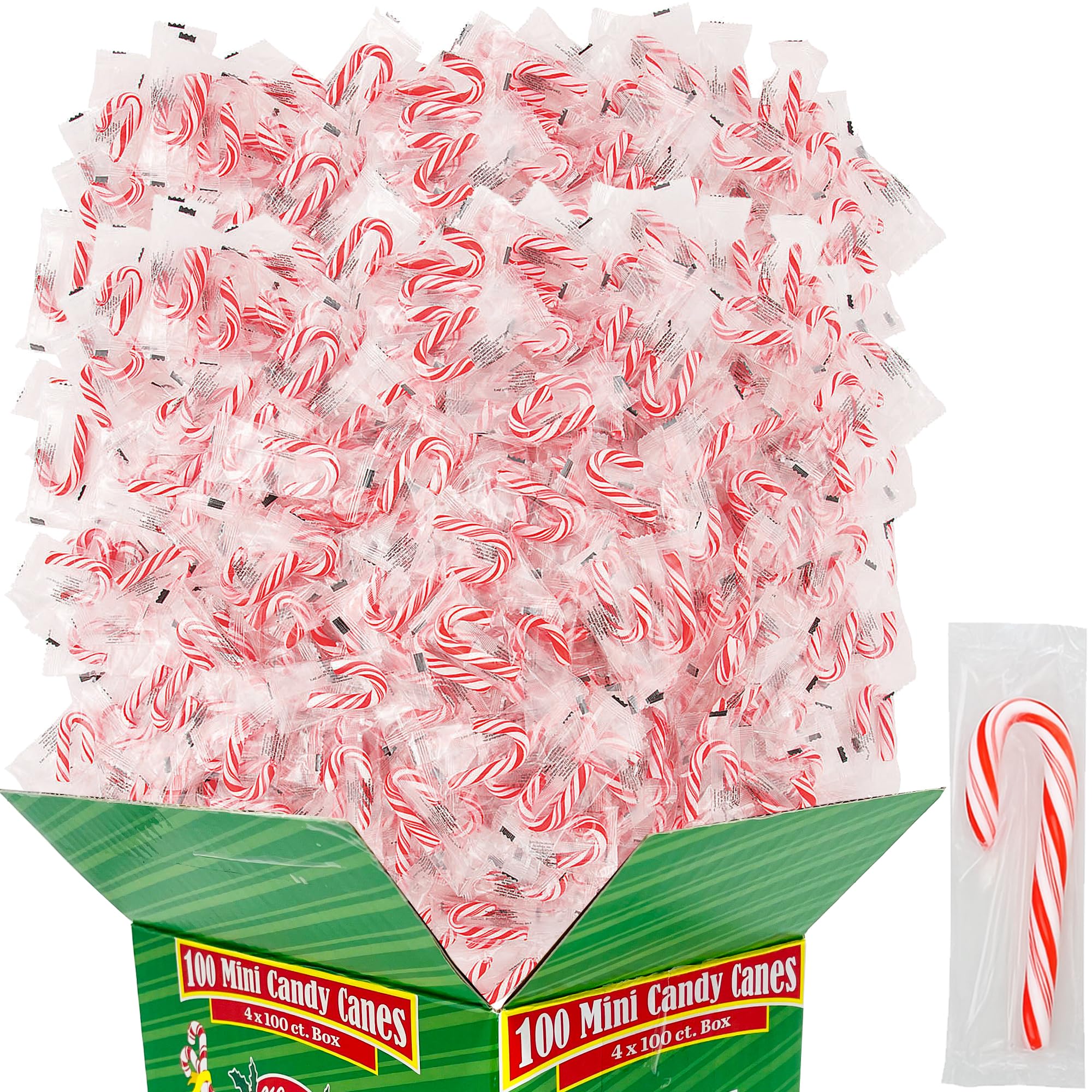 Generic mini candy canes front packaging showing red and white canes for easy gifting
