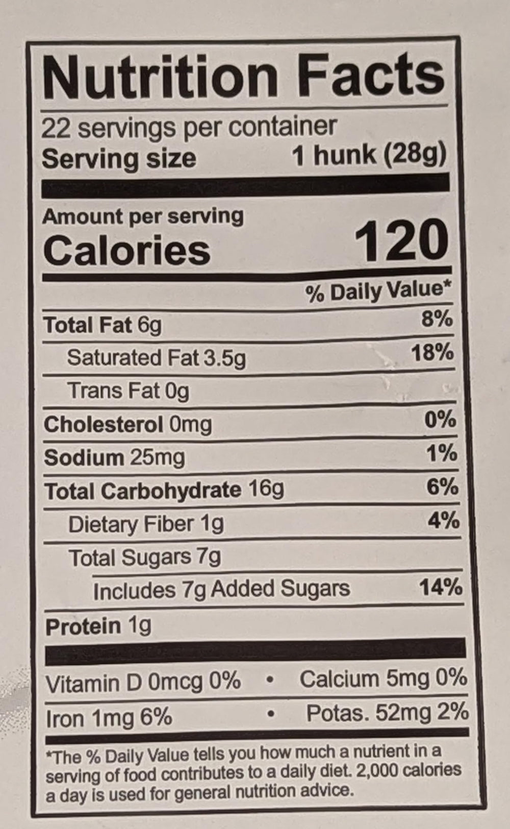 Generic brand bar in hand showing portable one-ounce serving