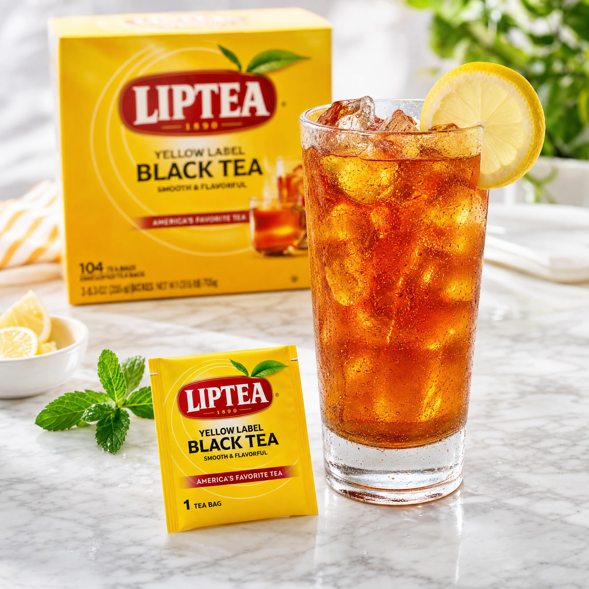 Generic office desk with tea pack showing quick-break convenience