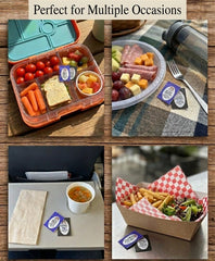 Generic packets placed inside a lunchbox for convenient on-the-go use