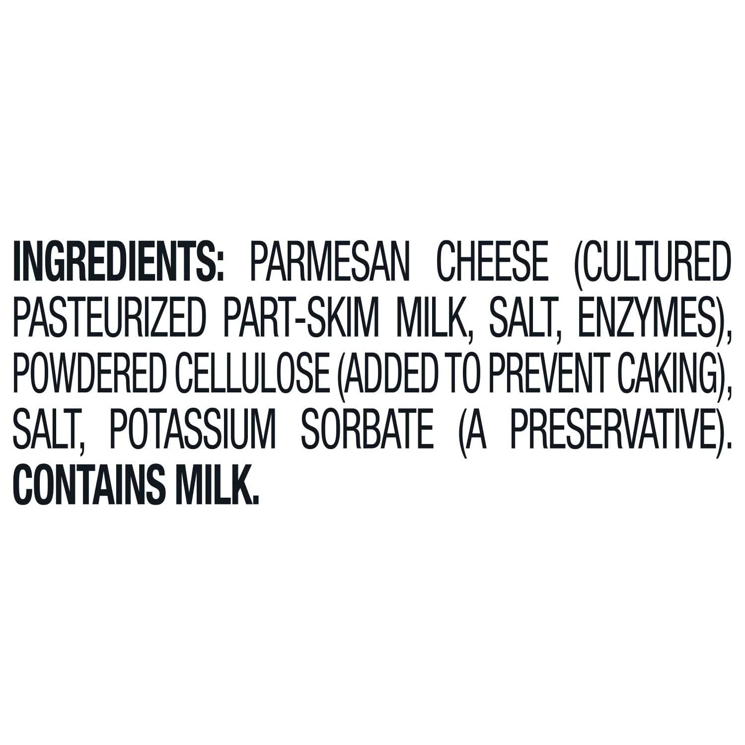 Generic Parmesan tub on countertop in kitchen scene, ready-to-use pantry staple benefit