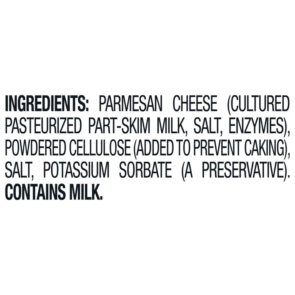 Generic Parmesan tub on countertop in kitchen scene, ready-to-use pantry staple benefit