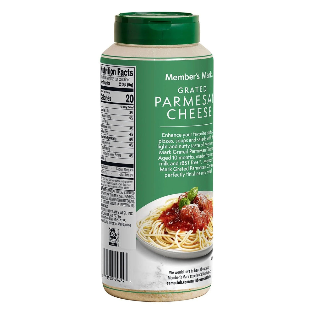 Generic open shaker top view with visible grated cheese, easy dispensing benefit