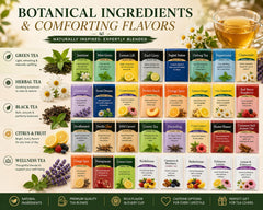 Generic brand tea bag label close-up showing blend name and easy selection