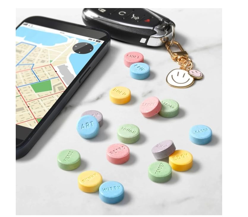 Generic hand holding tablets to show scale and portability for on-the-go snacking
