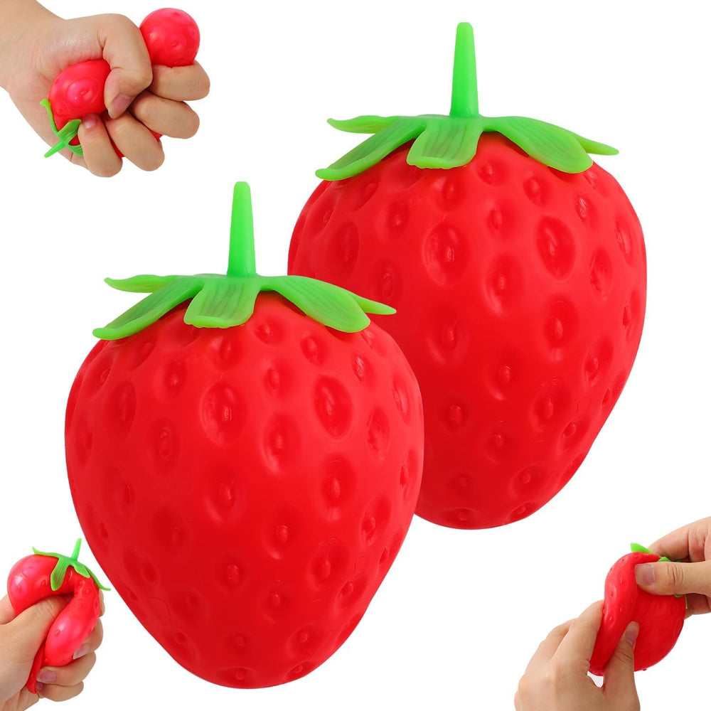 Generic brand strawberry squishy front view highlighting shape and appeal