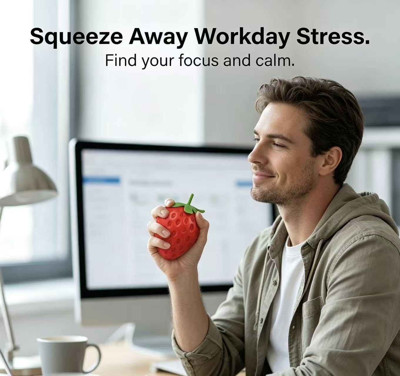 Generic pair of strawberry squishies in bag for on-the-go stress relief