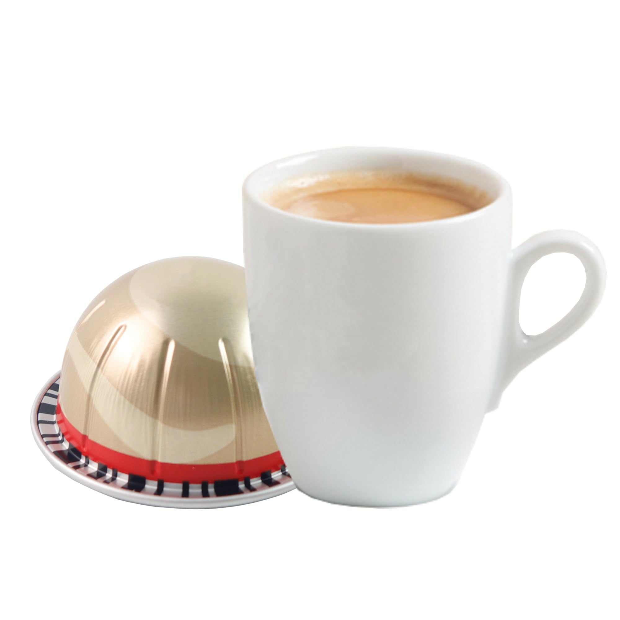 Generic brand front packaging showing Sweet Vanilla Decaffeinato pods and benefits