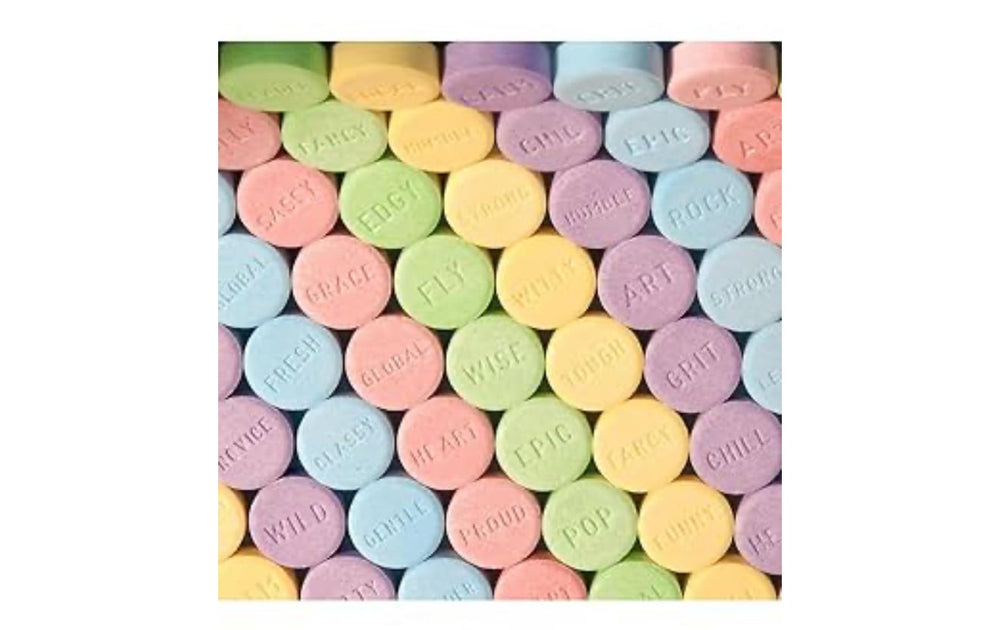 Generic tablets in a glass bowl ready for parties, making serving and sharing easy