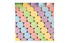 Generic tablets in a glass bowl ready for parties, making serving and sharing easy