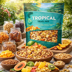 Generic close-up of dried mango pineapple pieces, showcasing natural sweetness and texture