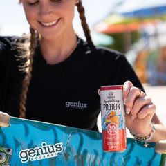Genius Gourmet close-up of carbonation and clear texture for refreshment
