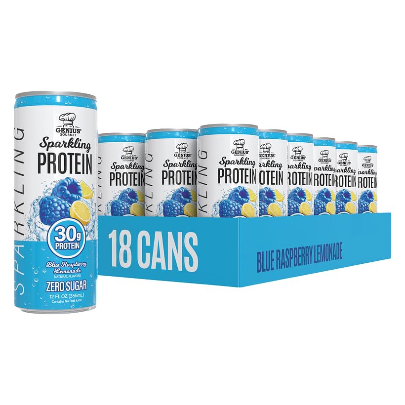 Genius Gourmet front packaging showing blue raspberry lemonade benefits