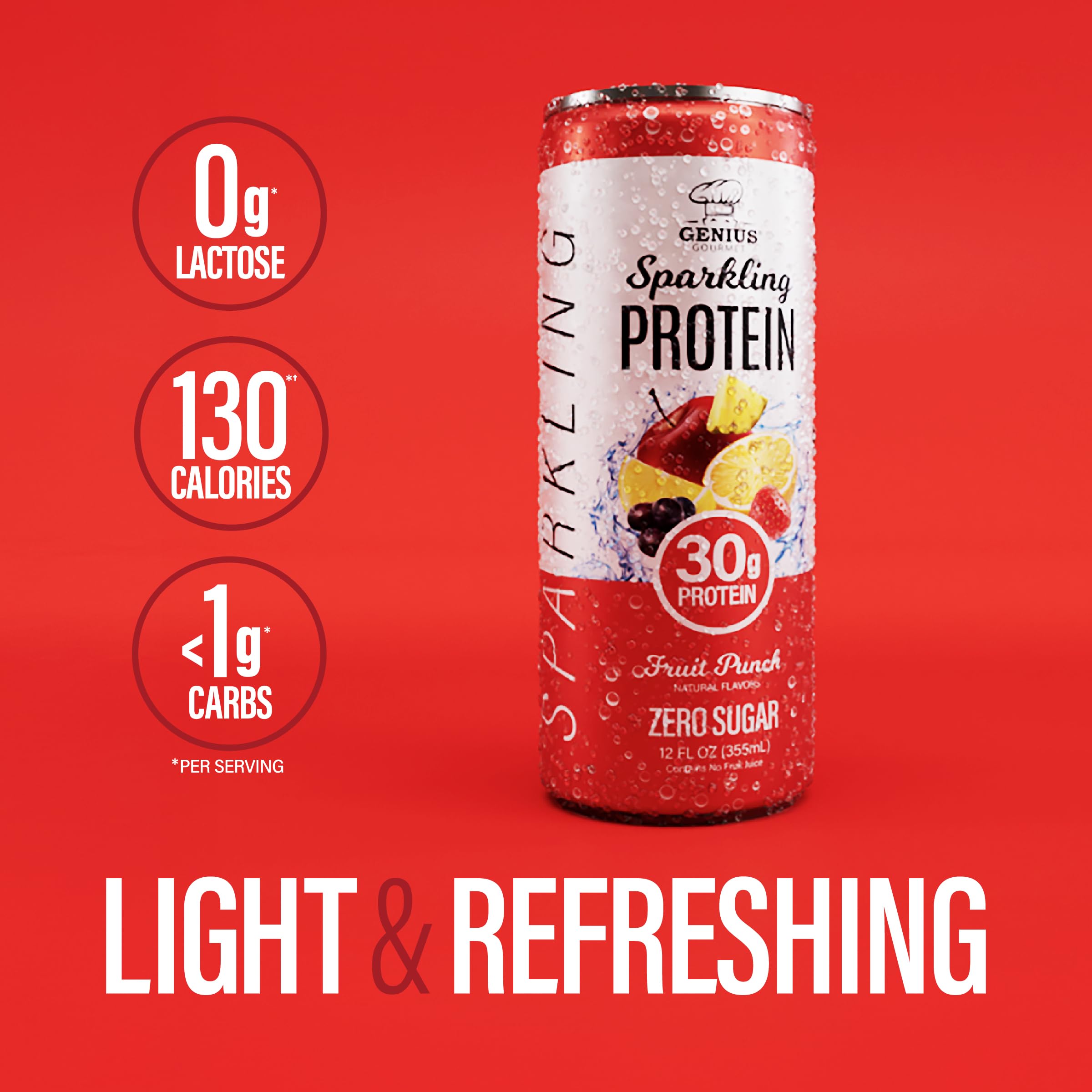 Genius Gourmet held in hand to show can size and on-the-go convenience
