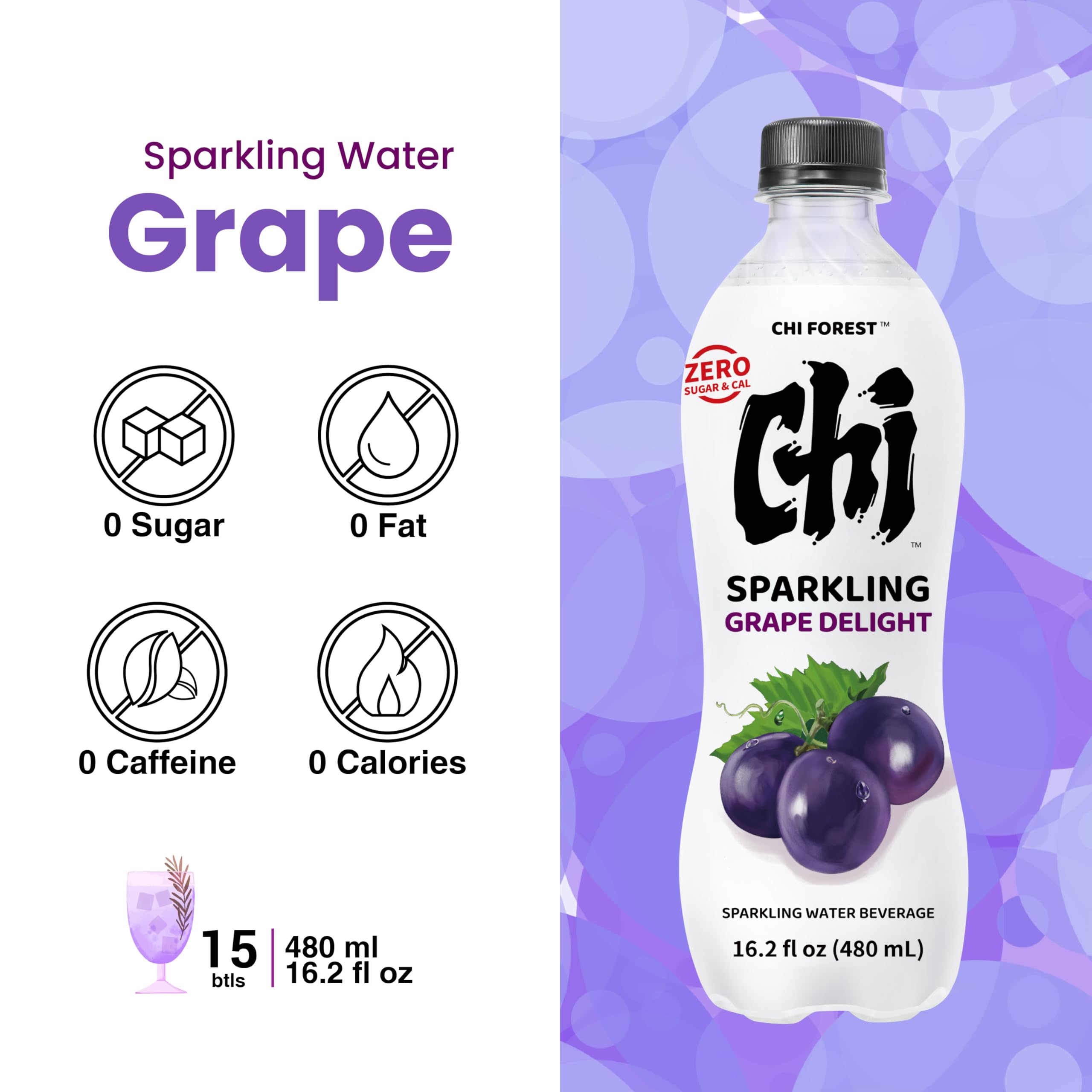 GENKI FOREST bottle next to hand showing 16.2 fl oz scale benefit