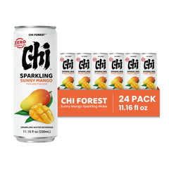 GENKI FOREST close-up bubbles and mango essence emphasizing crisp texture