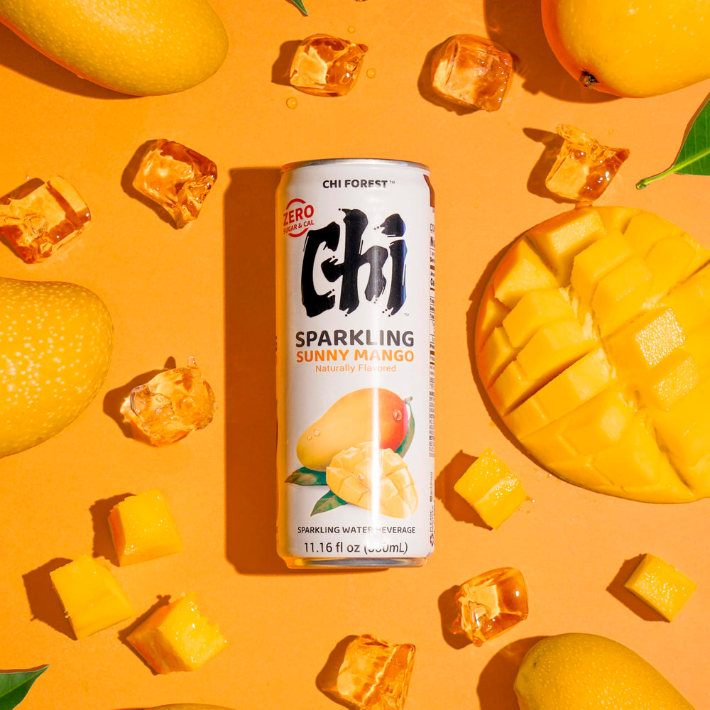 GENKI FOREST front packaging showing mango flavor and zero sugar benefit