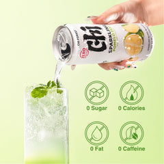 GENKI FOREST label close-up showing pomelo flavor and zero sugar benefit