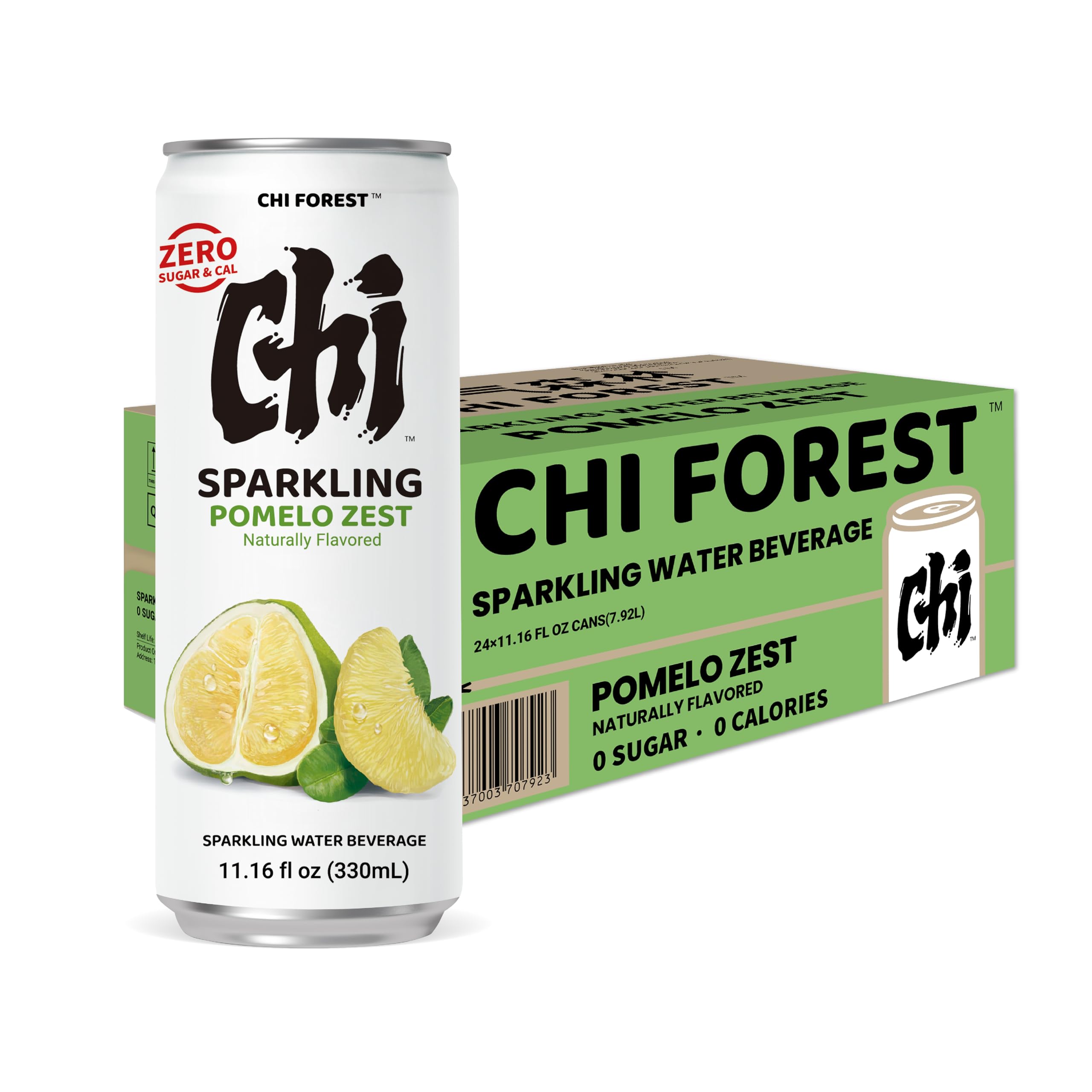 GENKI FOREST can in hand to show 11.16 fl oz size and portability