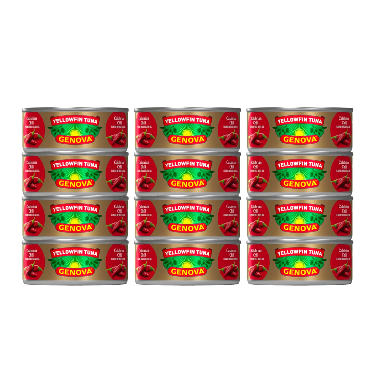 Genova front view of 12-can pack showing packaging and brand benefits