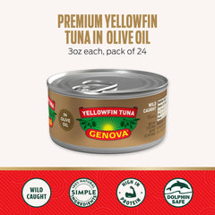 Genova close-up texture in olive oil highlighting moist tuna and richer flavor