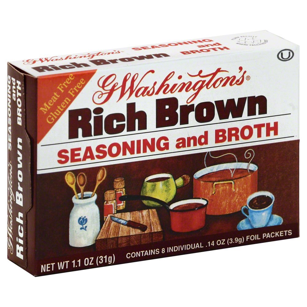 George Washington packet front view showing label and quick flavorful broth