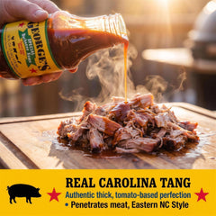 George's Sauces glazing ribs on a grill demonstrating glossy finish and flavor boost