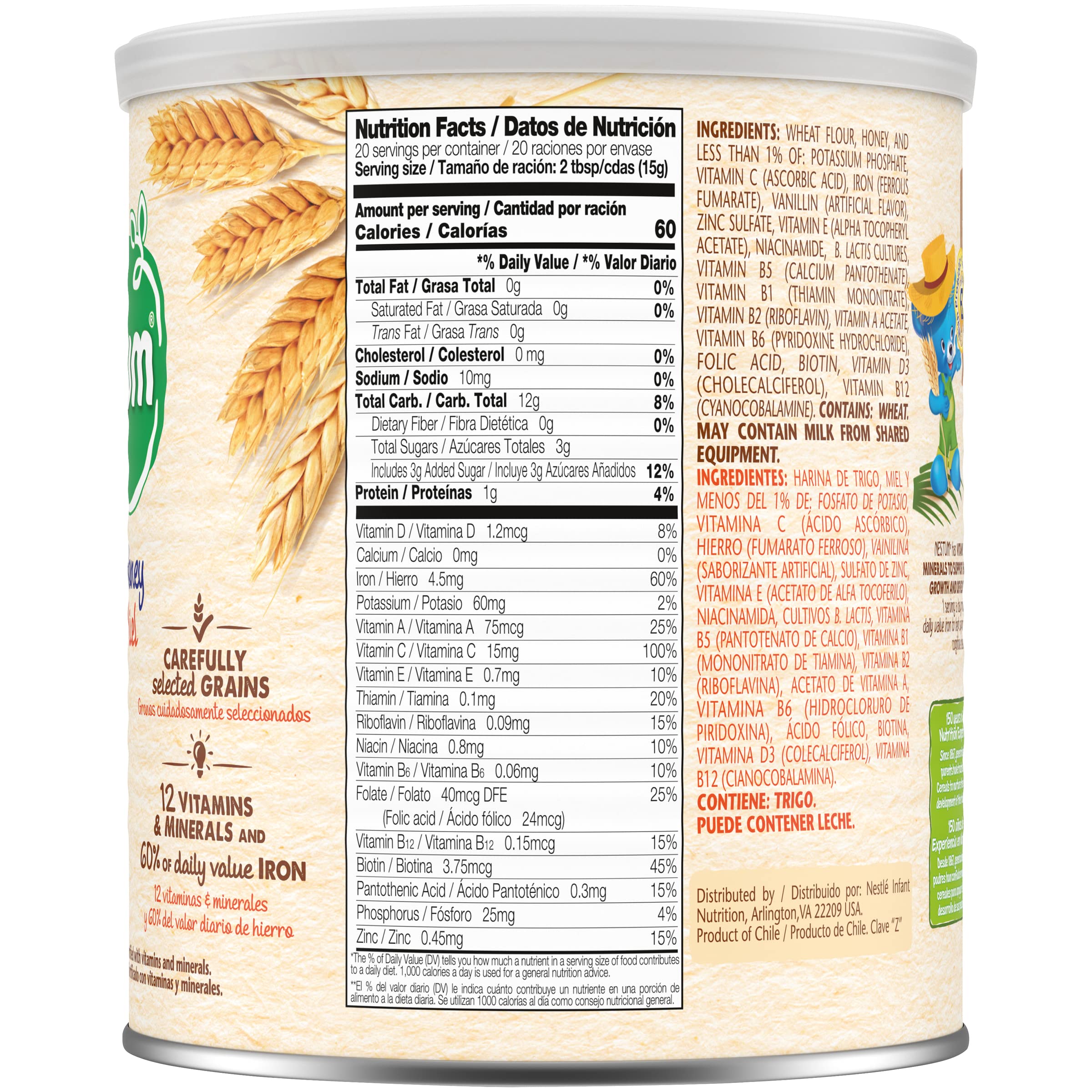 Gerber Nestum granule texture closeup demonstrates easy mixing
