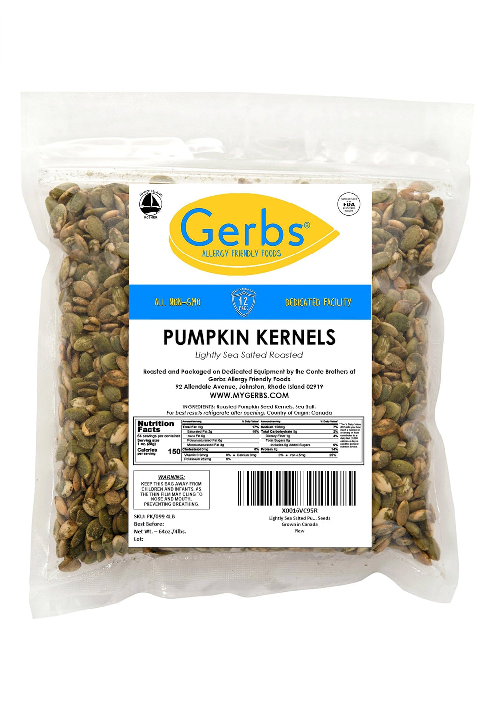 GERBS 4 lb bag beside measuring cup illustrating bulk size convenience