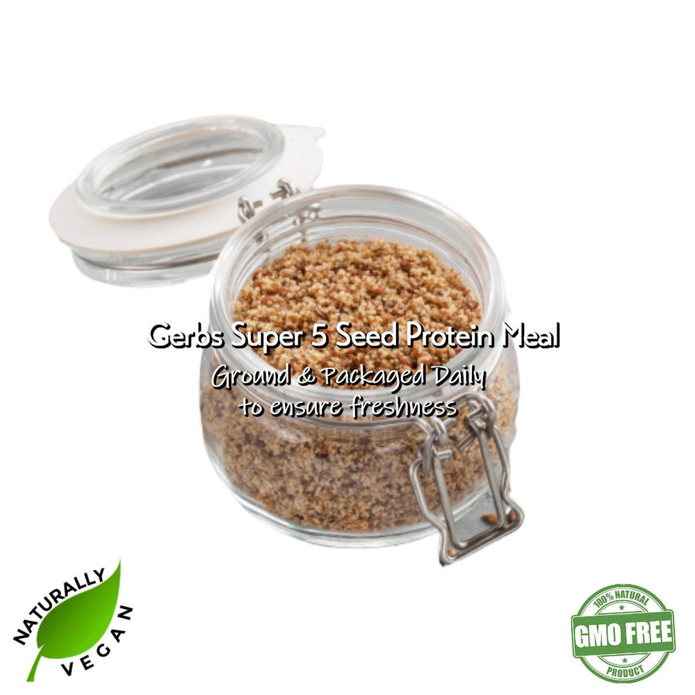 GERBS seed meal in bowl with other baking ingredients demonstrating versatility
