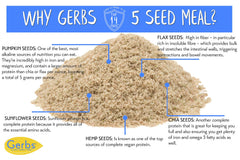 GERBS open resealable zipper bag with seed meal ready to use for freshness