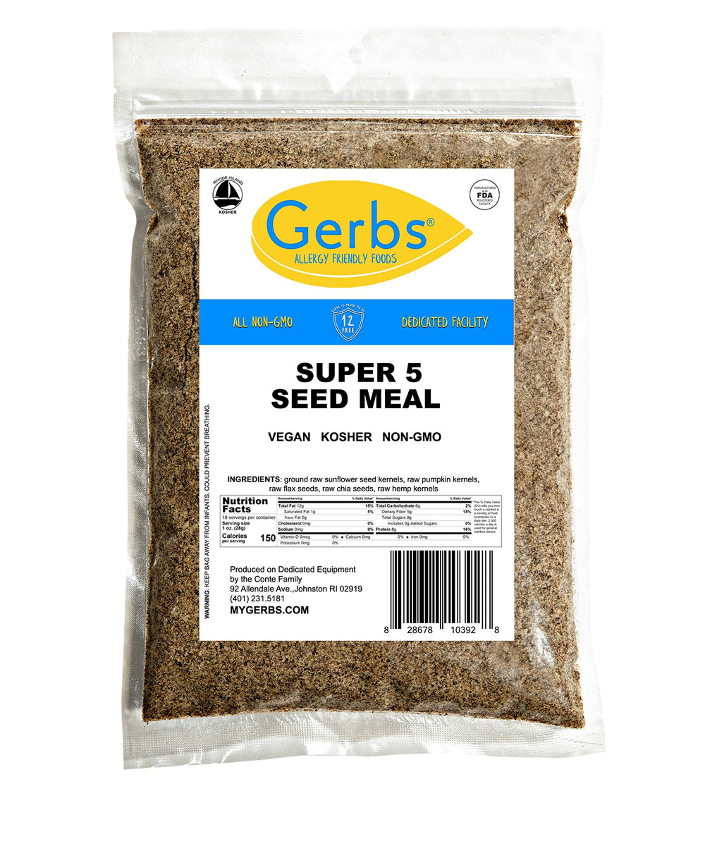GERBS seed meal on kitchen scale measuring precise portion for recipes