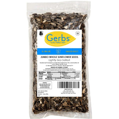 GERBS seeds in palm showing size and portion guidance for snacking