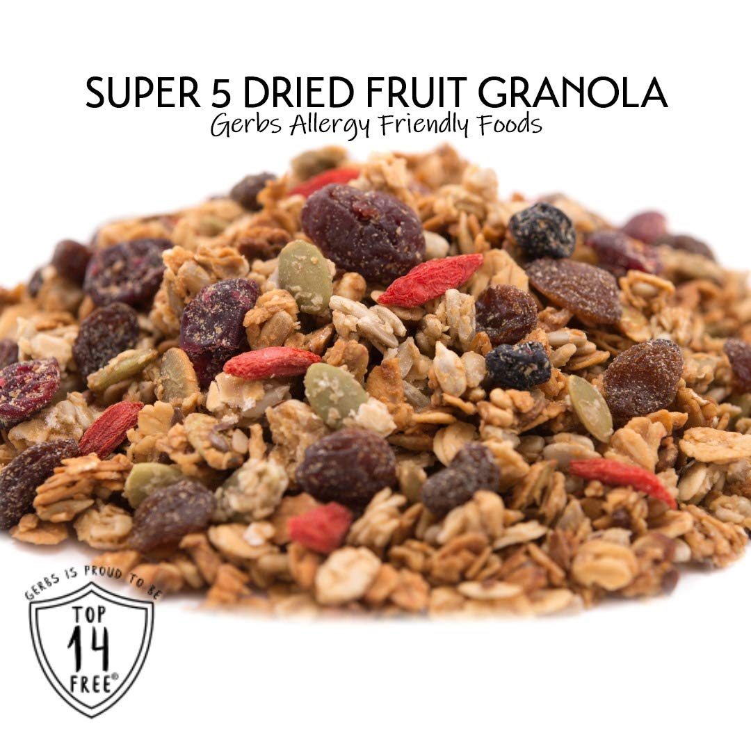 GERBS granola used as crumble topping adding texture to baked fruit dishes