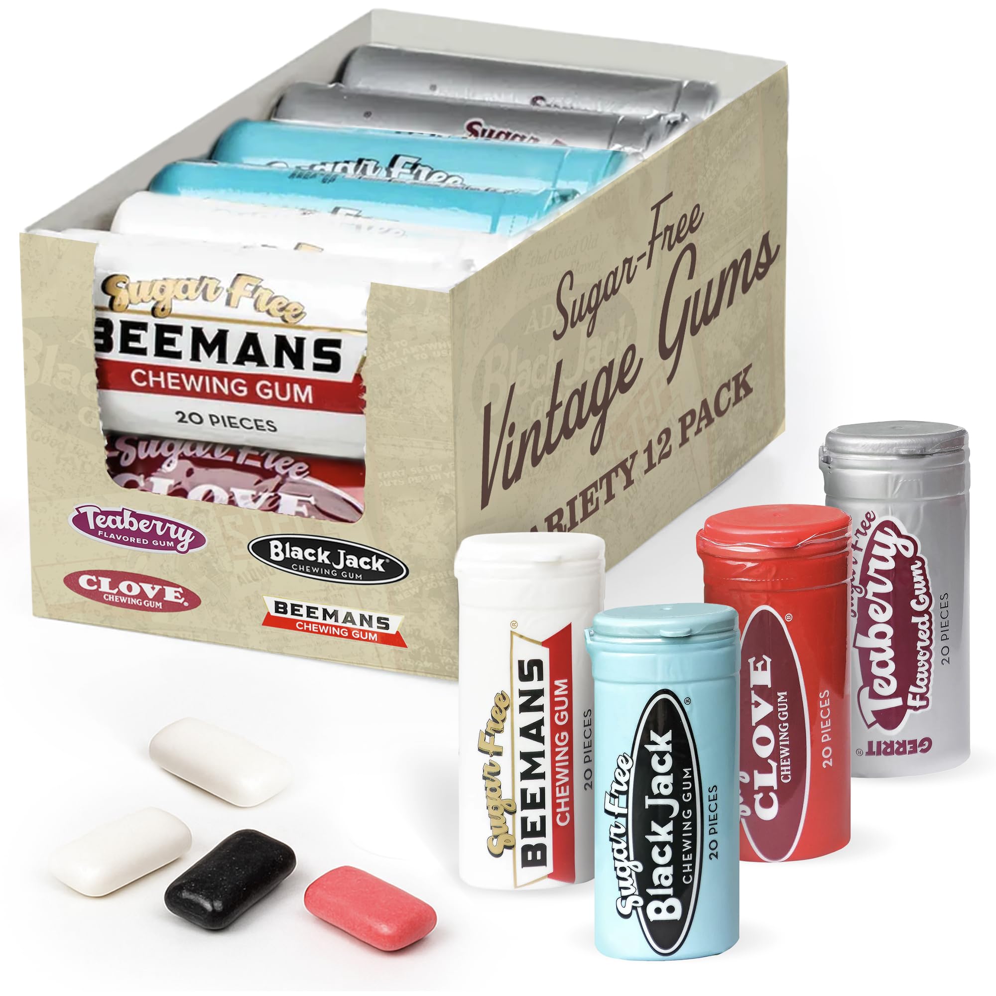 Gerrit's front packaging showing all 12 tubes and retro branding for easy selection