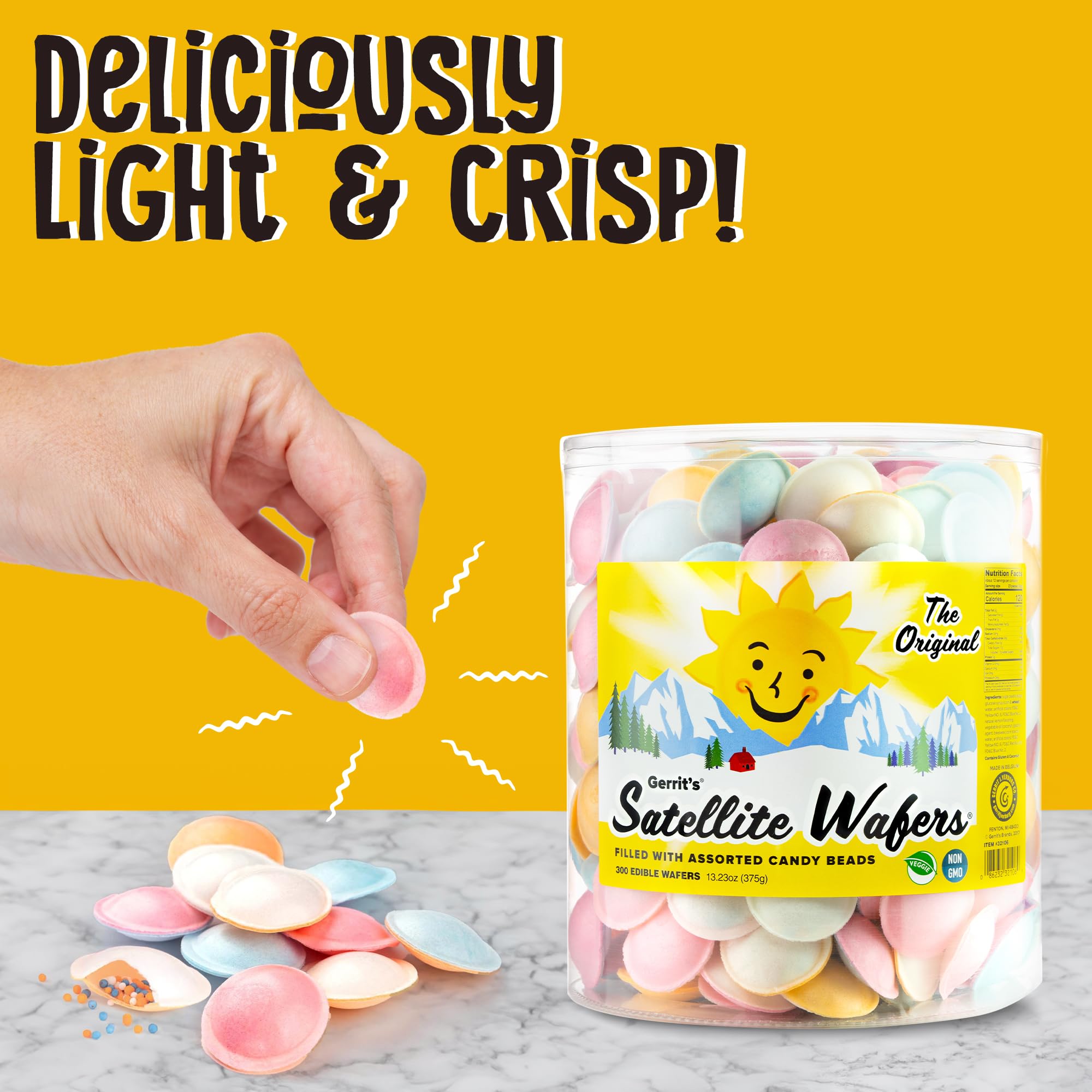 Gerrit's wafer shell texture close-up highlighting delicate crispness