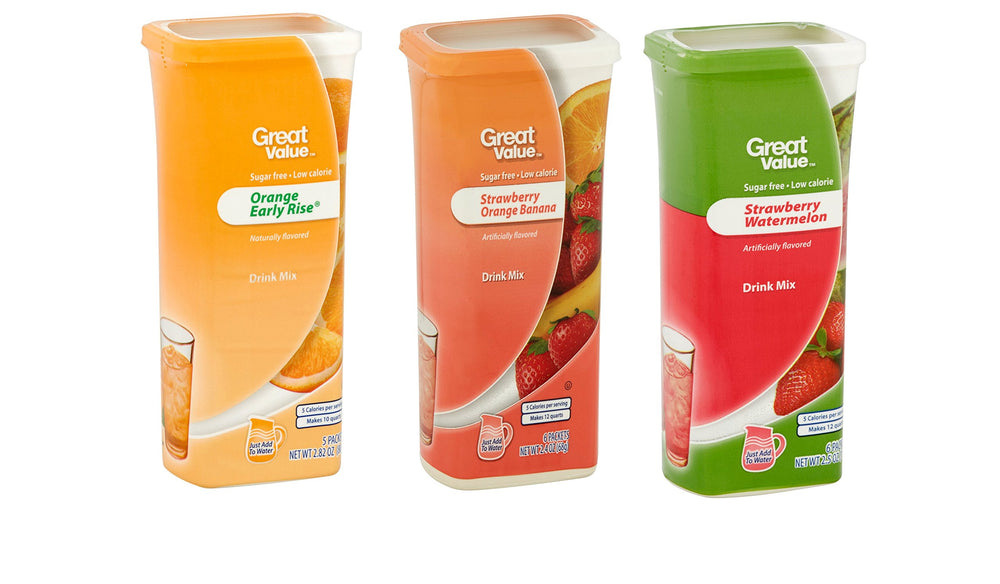 Getgal Great Value front packaging showing three canisters and flavors for easy selection