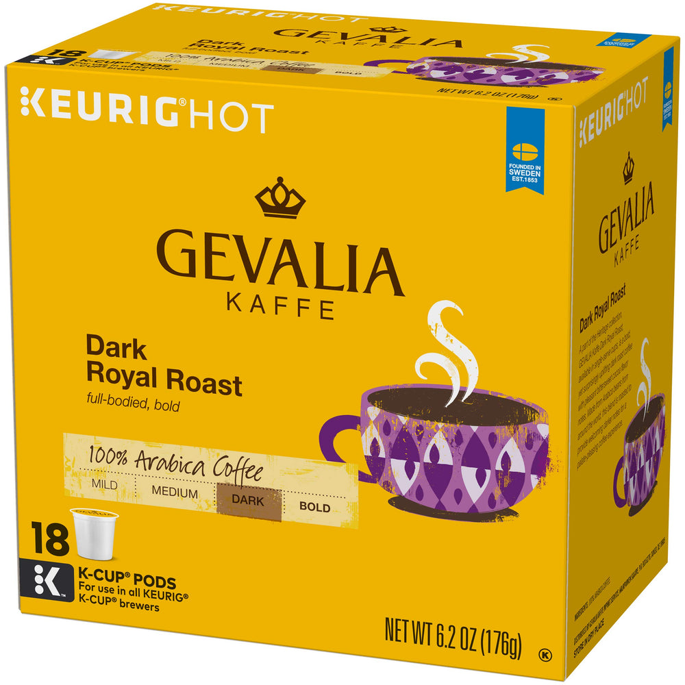 Morning kitchen scene with Gevalia cup conveying bold flavorful start