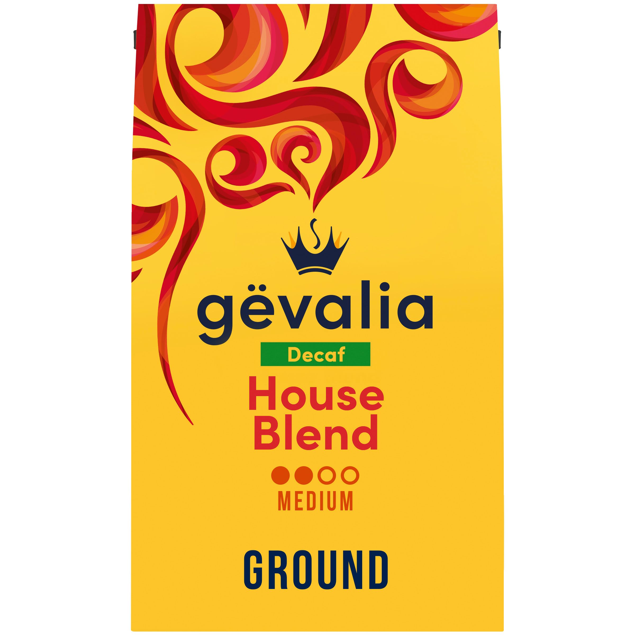 Gevalia front 20 oz bag showing packaging and convenient resealable tie benefit