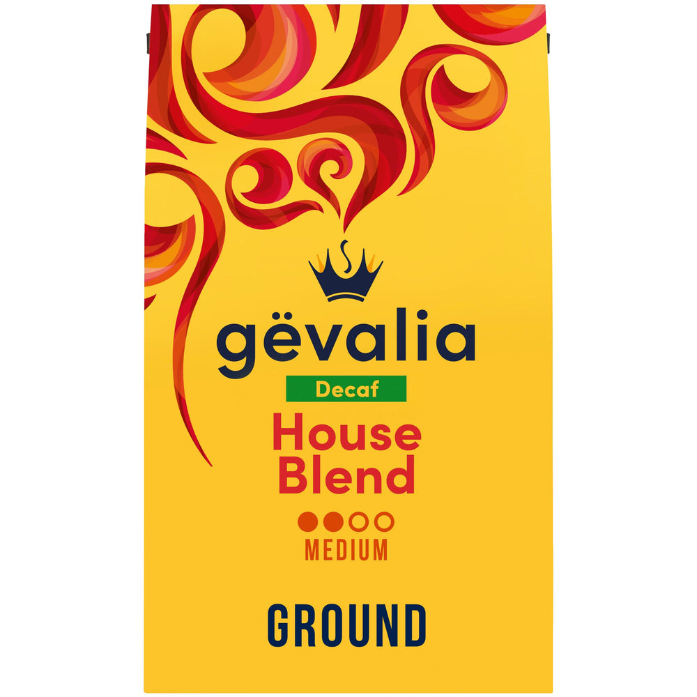 Gevalia front 20 oz bag showing packaging and convenient resealable tie benefit